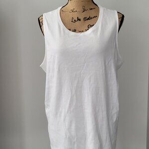 CJ Banks 2X Tank Top Shirt White Scoop Neck Sleeveless Stretch, New without tag!